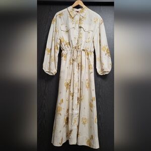 Woolrich Cream and Gold Floral Dress